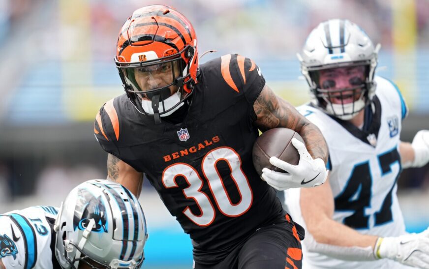 NFLPA reviewing fan pouring drink on Bengals RB Chase Brown in Charlotte